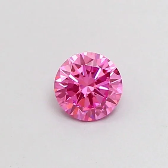 0.32ct ROUND Fancy Vivid Pink VS2 Coloured Lab diamond