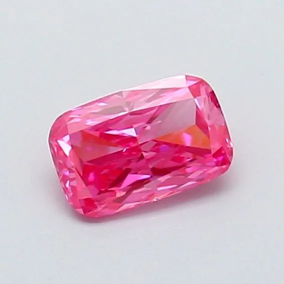 0.49ct CUSHION Fancy Vivid Pink VVS2 Coloured Lab diamond