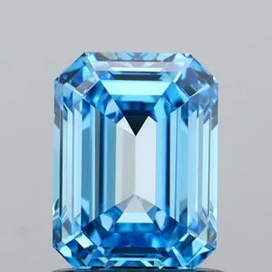 1.01ct EMERALD Fancy Vivid Blue VVS2 Coloured Lab diamond