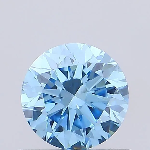 0.60ct ROUND Fancy Vivid Blue VVS2 Coloured Lab diamond