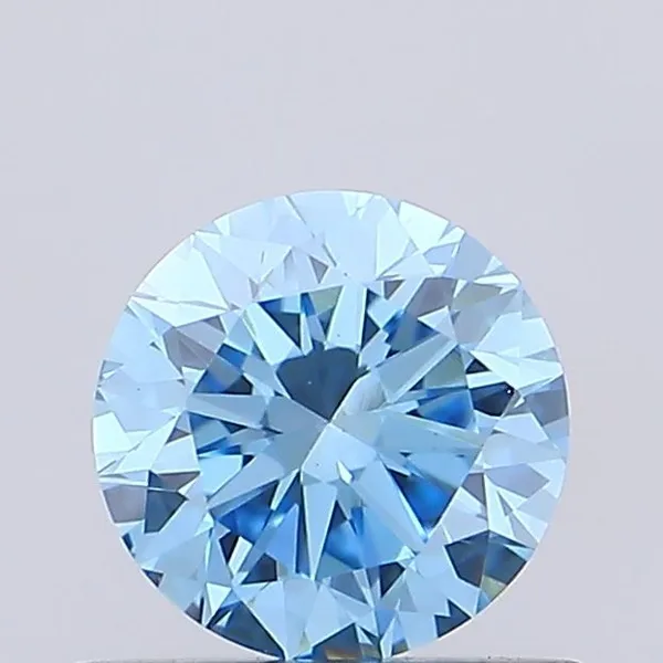 0.6ct ROUND Fancy Vivid Blue VVS2 Coloured Lab diamond