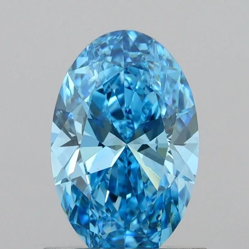 1.00ct OVAL Fancy Vivid Blue VVS2 Coloured Lab diamond