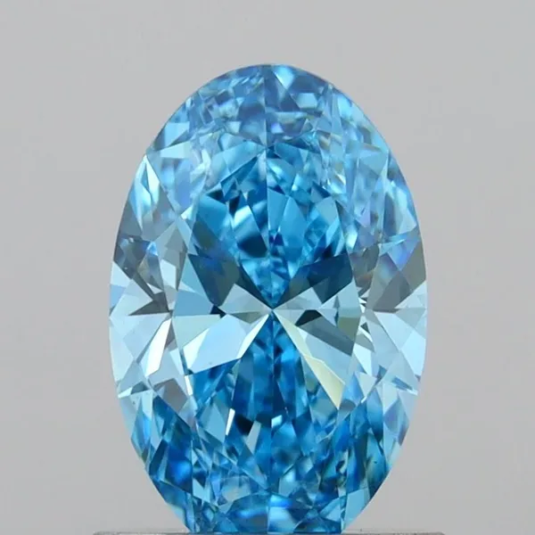 1ct OVAL Fancy Vivid Blue VVS2 Coloured Lab diamond