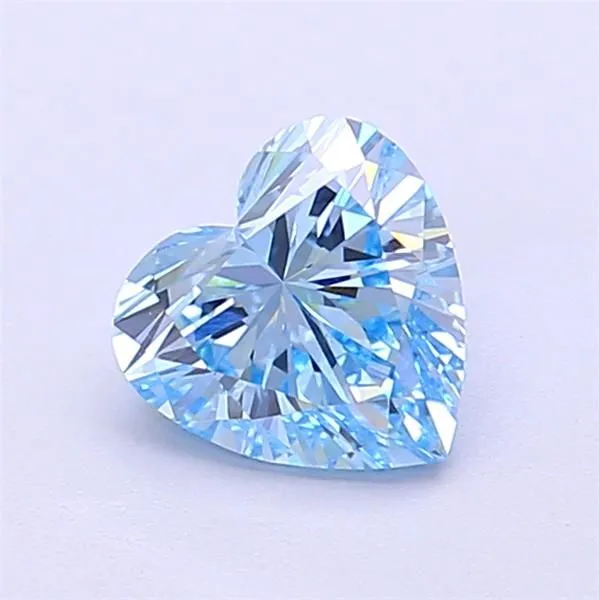 0.92ct HEART Fancy Vivid Blue VS1 Coloured Lab diamond