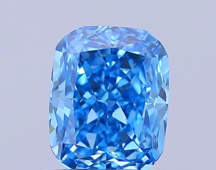0.68ct CUSHION Fancy Vivid Blue VVS2 Coloured Lab diamond