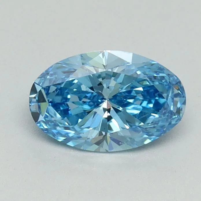 0.70ct OVAL Fancy Vivid Blue VS2 Coloured Lab diamond