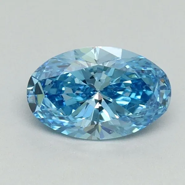 0.7ct OVAL Fancy Vivid Blue VS2 Coloured Lab diamond