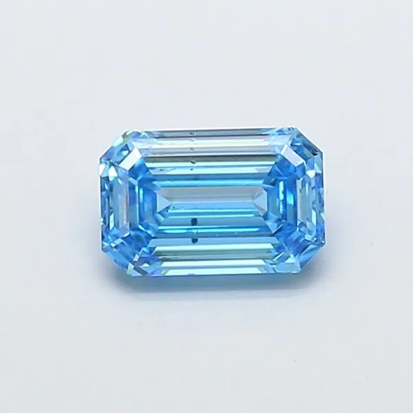 1.03ct EMERALD Fancy Vivid Blue SI1 Coloured Lab diamond