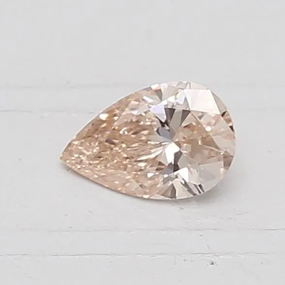 0.3ct PEAR Fancy Orangey Pink VVS2 Coloured Lab diamond