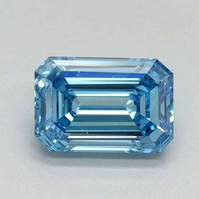 1.10ct EMERALD Fancy Vivid Blue VS1 Coloured Lab diamond