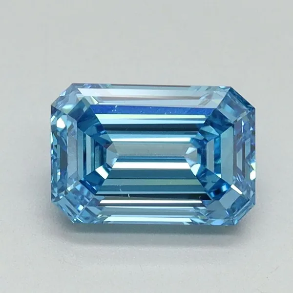 1.1ct EMERALD Fancy Vivid Blue VS1 Coloured Lab diamond