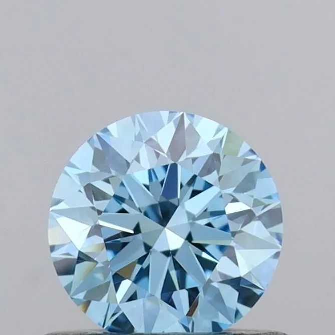 0.55ct ROUND Fancy Vivid Blue VVS2 Coloured Lab diamond
