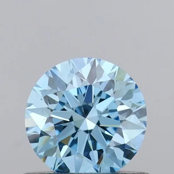 0.55ct ROUND Fancy Vivid Blue VVS2 Coloured Lab diamond