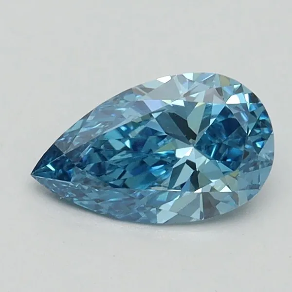 0.61ct PEAR Fancy Vivid Blue VVS2 Coloured Lab diamond