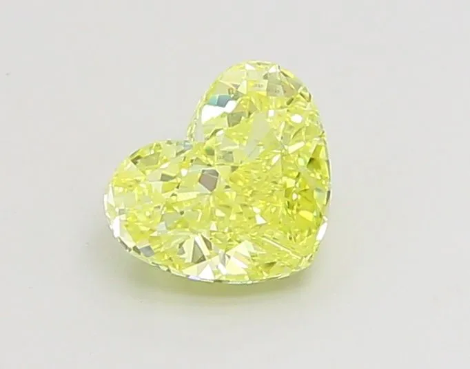 1.00ct HEART Fancy Vivid Yellow VVS2 Coloured Lab diamond