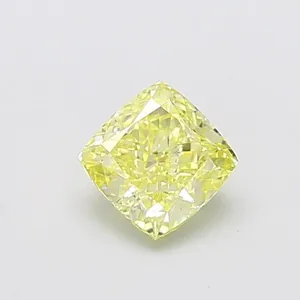 1.07ct CUSHION Fancy Yellow VVS2 Coloured Lab diamond