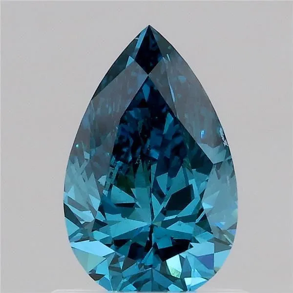 0.81ct PEAR Fancy Vivid Blue VS2 Coloured Lab diamond