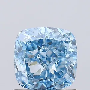 0.89ct CUSHION Fancy Vivid Blue VVS2 Coloured Lab diamond