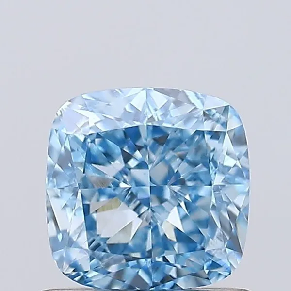 0.89ct CUSHION Fancy Vivid Blue VVS2 Coloured Lab diamond