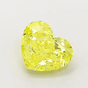 1.18ct HEART Fancy Vivid Yellow VVS2 Coloured Lab diamond