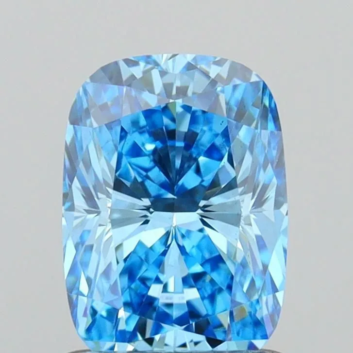 1.03ct CUSHION Fancy Vivid Blue VS1 Coloured Lab diamond