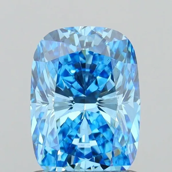1.03ct CUSHION Fancy Vivid Blue VS1 Coloured Lab diamond