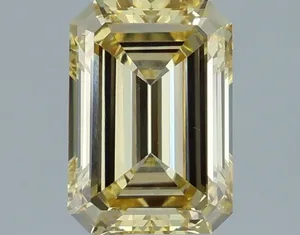 1.31ct EMERALD Fancy Intense Yellow VVS2 Coloured Lab diamond