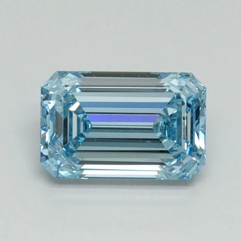 1.13ct EMERALD Fancy Intense Blue VVS2 Coloured Lab diamond