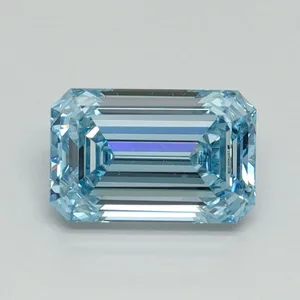 1.13ct EMERALD Fancy Intense Blue VVS2 Coloured Lab diamond