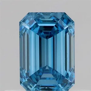 0.47ct EMERALD Fancy Vivid Blue VVS2 Coloured Lab diamond