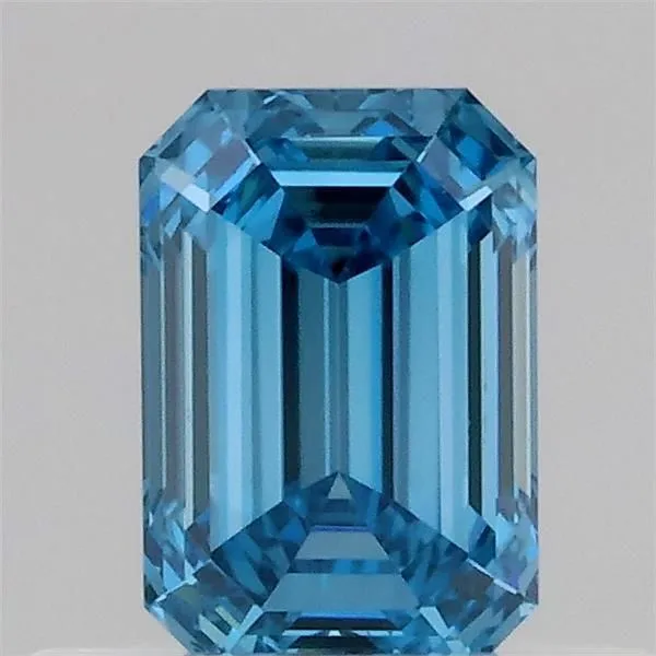 0.47ct EMERALD Fancy Vivid Blue VVS2 Coloured Lab diamond