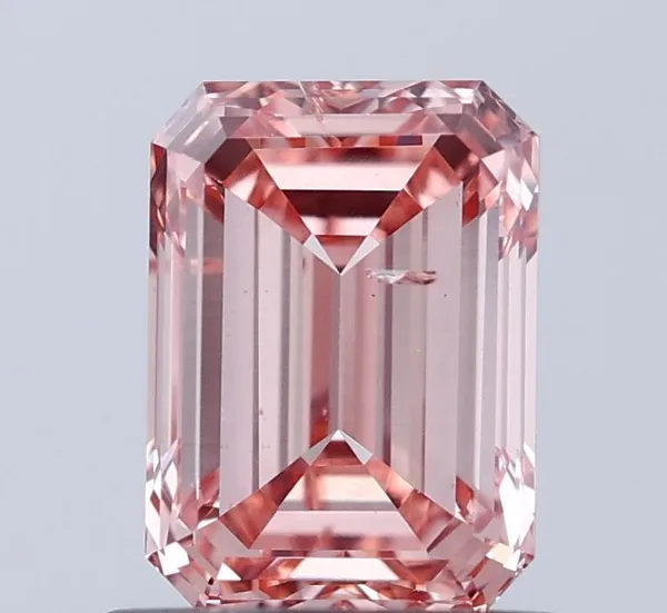 1ct EMERALD Fancy Intense Pink SI2 Coloured Lab diamond