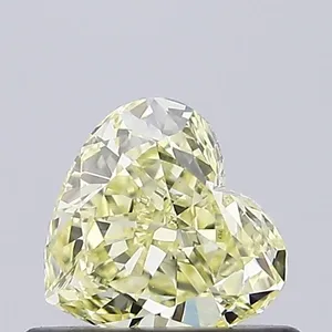 0.51ct HEART Fancy Light Yellow VVS2 Coloured Lab diamond