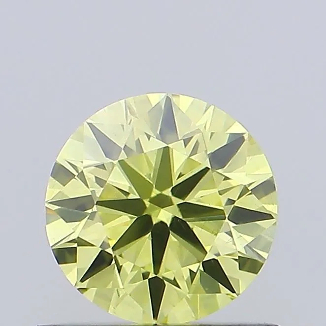 0.69ct ROUND Fancy Yellow VS2 Coloured Lab diamond