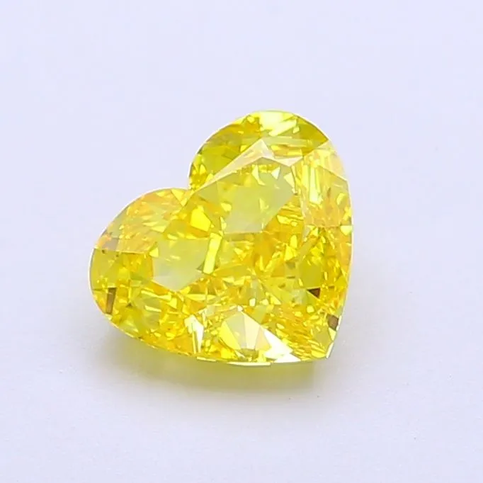 1.10ct HEART Fancy Vivid Yellow VVS2 Coloured Lab diamond