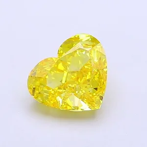 1.1ct HEART Fancy Vivid Yellow VVS2 Coloured Lab diamond
