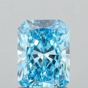 1.38ct RADIANT Fancy Vivid Blue VS1 Coloured Lab diamond