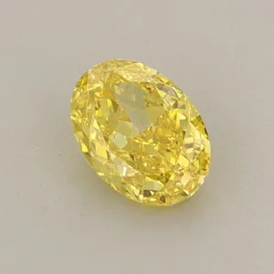 0.5ct OVAL Fancy Vivid Yellow VS1 Coloured Lab diamond