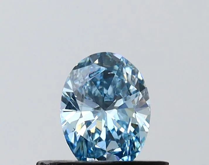 0.47ct OVAL Fancy Vivid Blue VVS2 Coloured Lab diamond