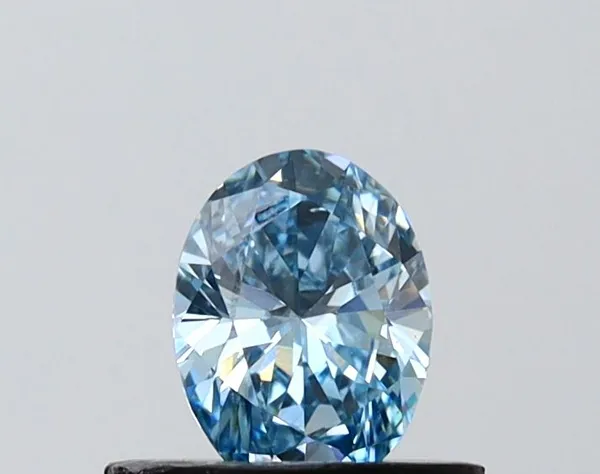 0.47ct OVAL Fancy Vivid Blue VVS2 Coloured Lab diamond