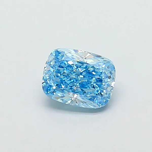 1.26ct CUSHION Fancy Vivid Blue VVS2 Coloured Lab diamond