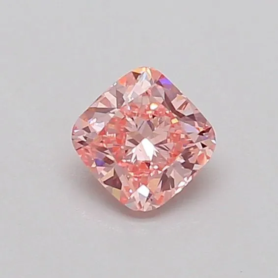 0.38ct CUSHION Fancy Vivid Pink VS1 Coloured Lab diamond