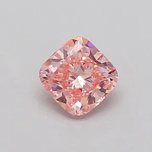 0.38ct CUSHION Fancy Vivid Pink VS1 Coloured Lab diamond