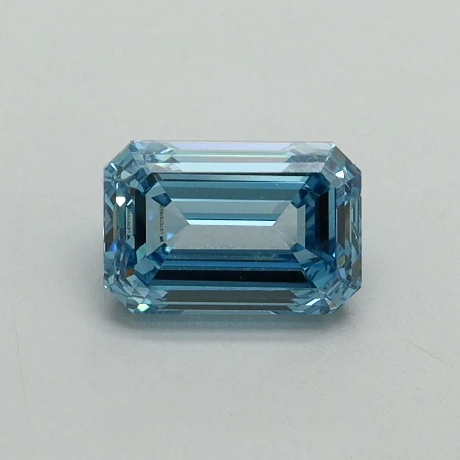 1.04ct EMERALD Fancy Vivid Blue VVS2 Coloured Lab diamond