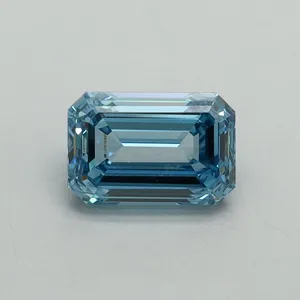 1.04ct EMERALD Fancy Vivid Blue VVS2 Coloured Lab diamond