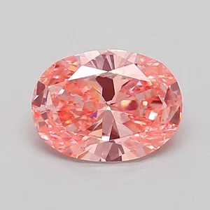 0.82ct OVAL Fancy Vivid Pink VS1 Coloured Lab diamond