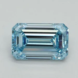 1.23ct EMERALD Fancy Vivid Blue VVS2 Coloured Lab diamond