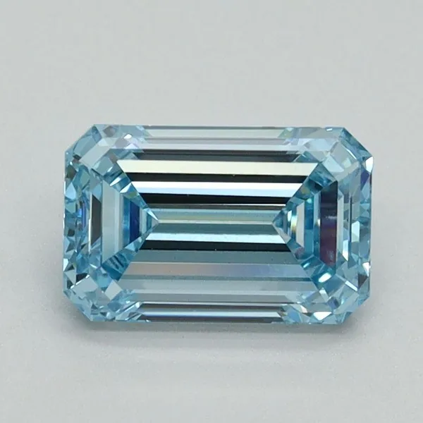 1.23ct EMERALD Fancy Vivid Blue VVS2 Coloured Lab diamond