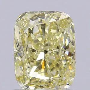 0.97ct CUSHION Fancy Light Yellow VS2 Coloured Lab diamond