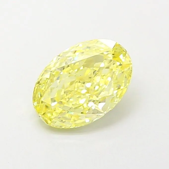 0.90ct OVAL Fancy Intense Yellow VS2 Coloured Lab diamond
